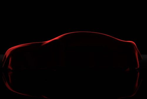 Car Car covered with a red cloth isolated on a black background. 3D rendering illistration